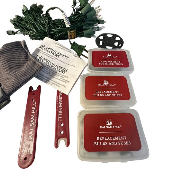 Balsam Hill Replacement Bulbs Bulbs and Fuses Lot + Red Carrying Bag - Picture 2 of 4